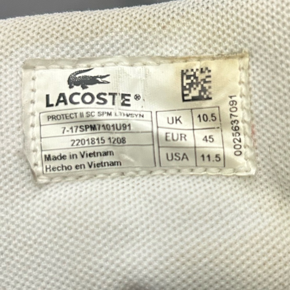 Lacoste Protect CRT low-top sneaker black red leather velcro closure Size 11.5 - Picture 8 of 10